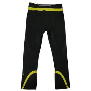 LULULEMON Run: Inspire Crop II black and yellow size 4